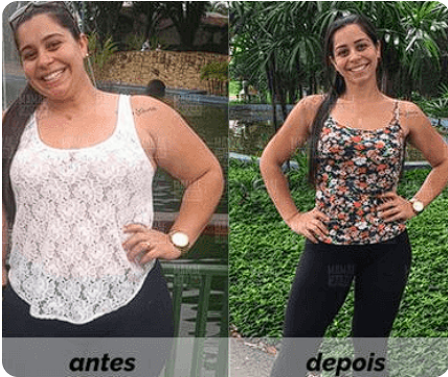 Marcella antes e depois de sua evolução com a calistenia