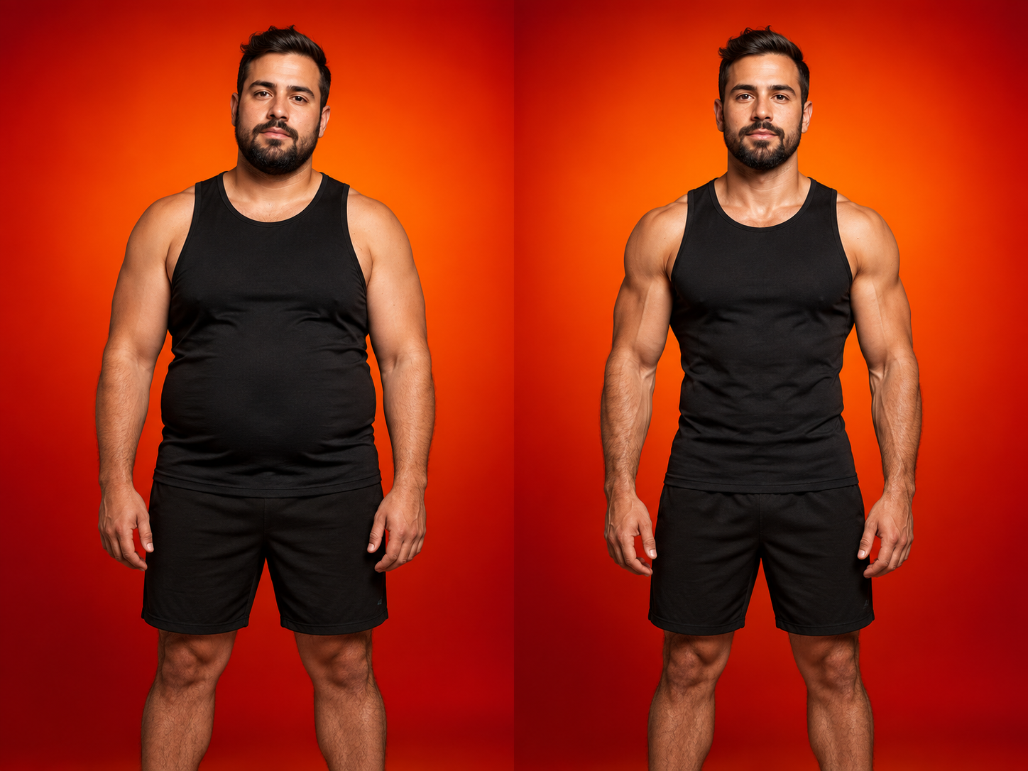 Modelo ilustrativo comparando o estado atual e um possível objetivo físico